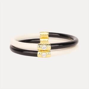 NEW BUDHAGIRL yang all weather bangles in black/ivory